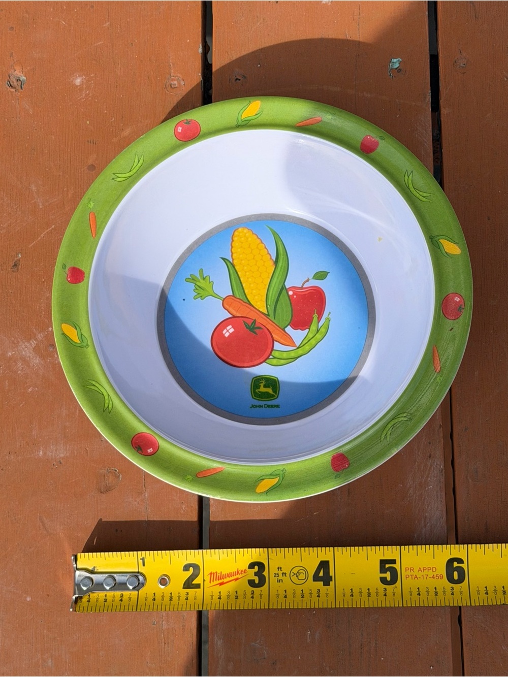 John Deere Green Kids Bowl with Vegetable Graphic